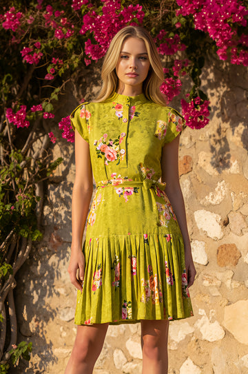 EMMA Olive Bloom Mini Dress