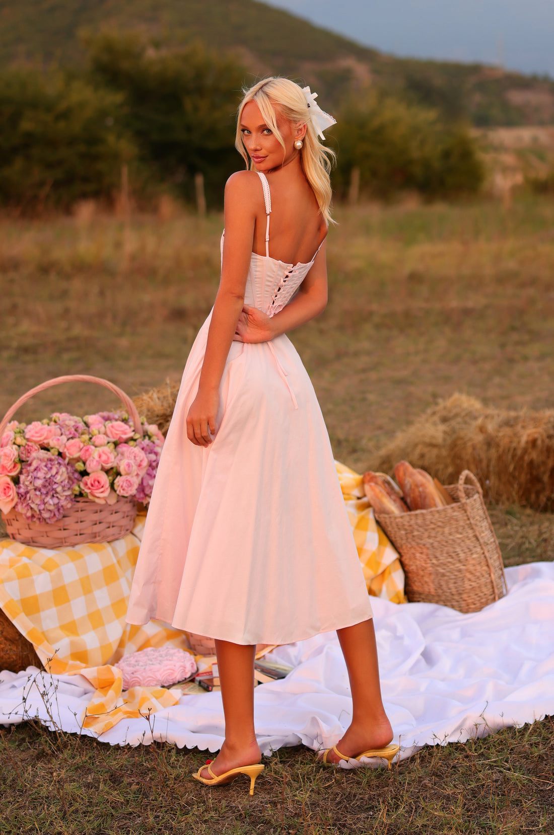 PRIMELLA Primrose Pink Corset Midi